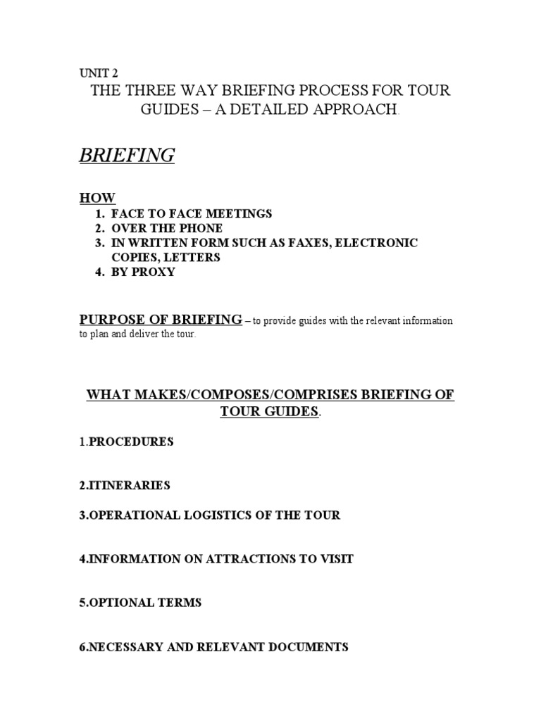 Unit 3 Tour Guiding Pdf