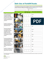 Safe Use of Forklift Trucks Checklist - English