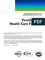 Ventilation of Health Care Facilities: ANSI/ASHRAE/ASHE Addendum M To ANSI/ASHRAE/ASHE Standard 170-2017