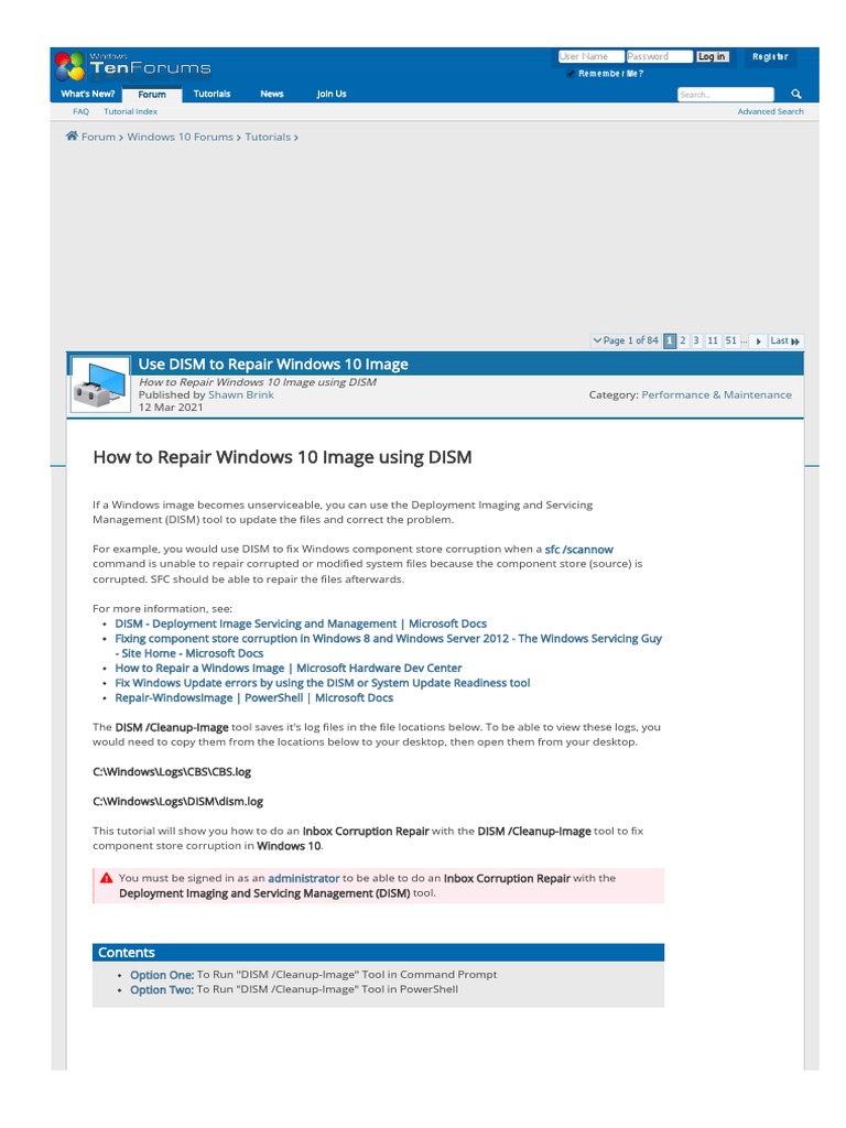 Image Result For Use Dism To Repair Windows Image Tutorials Ten Forums