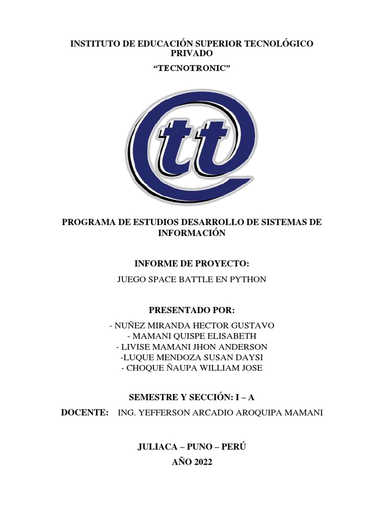 L gica de progaramci n proyecto final space battle pdf lenguaje