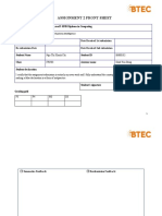 Unit 14 Assignment 2 Frontsheet