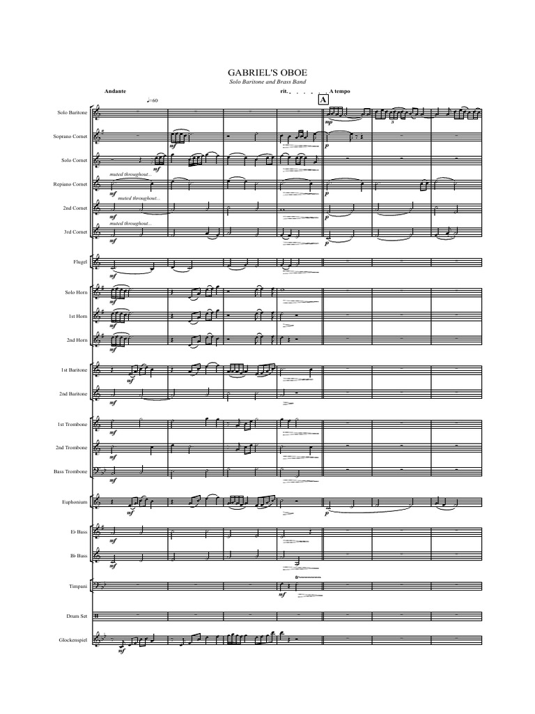 Gabriel's Oboe Extended BB Full Score PDF