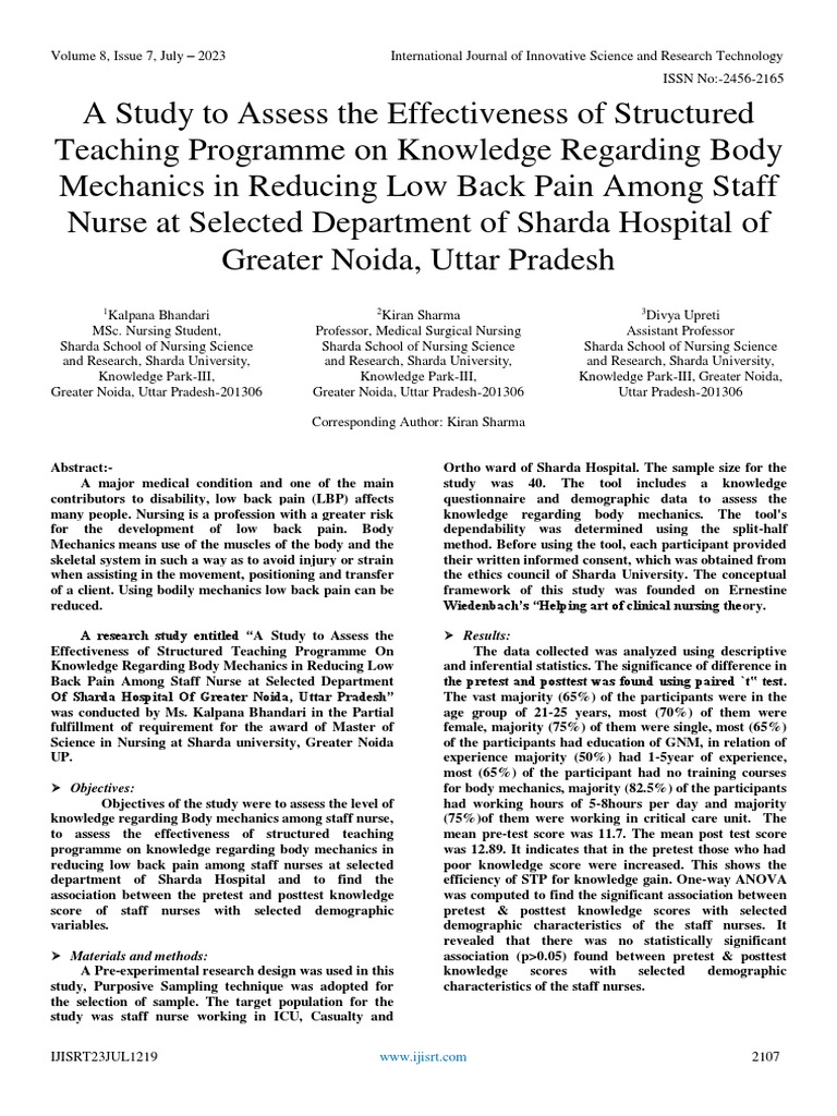 A Study to Assess the Effectiveness of Structured Teaching Programme on ...