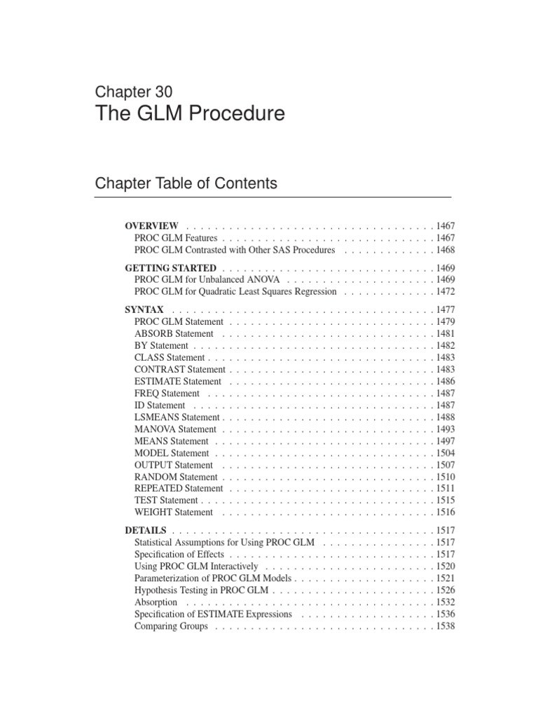 Understanding PROC GLM in SAS | PDF | Analysis Of Variance | Degrees Of ...
