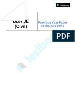 DDA JE Civil Official Paper (Held On 28 Mar, 2023 Shift 2) 6459f45eba26ca387254e805 (English)