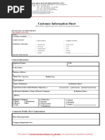 SWISSDELIDAVAO - Customer Informatiion Sheet