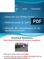Lecture 14 Law of Mass Action and Equilibrium Constant