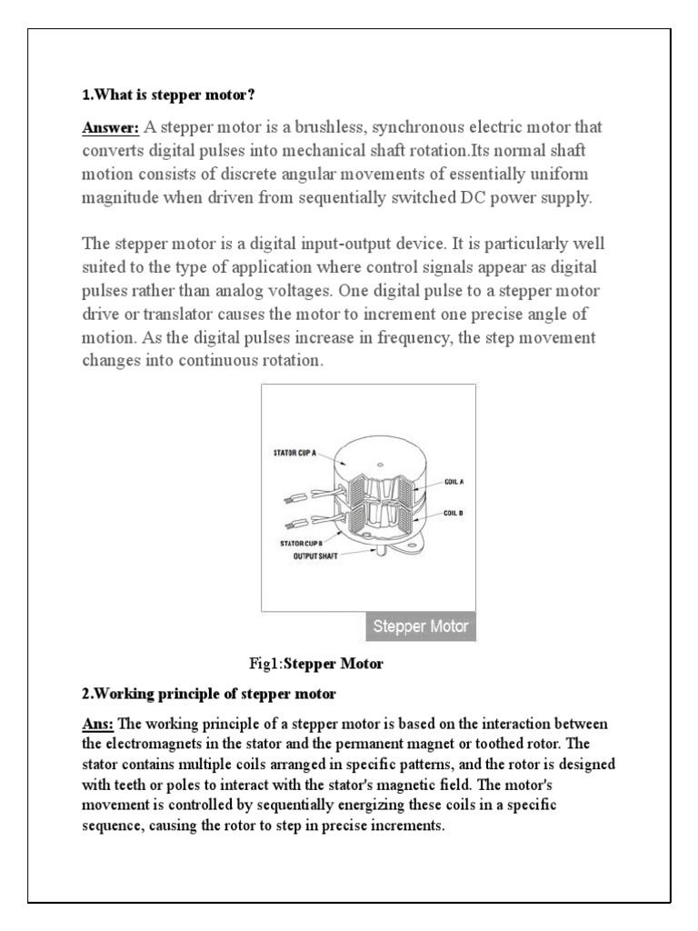 Stepper Motor | PDF | Electric Motor | Electricity