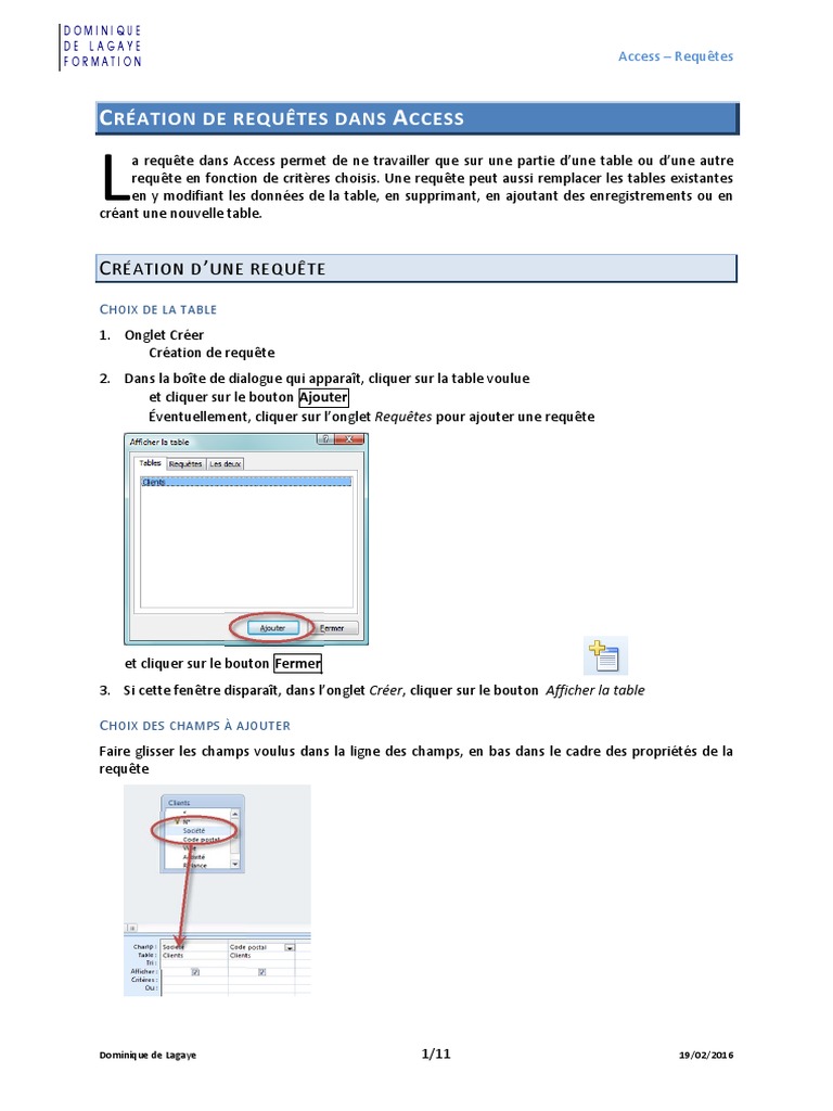 Création de requêtes dans Access | PDF | SQL | Sciences de l'information