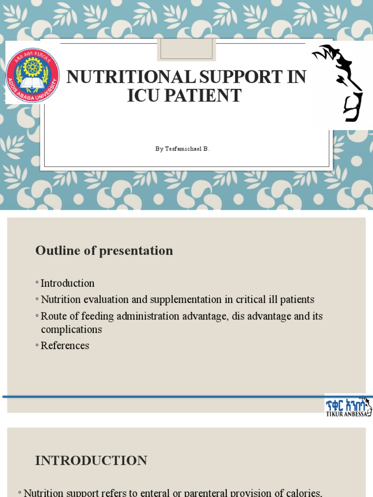 Nutritional Support in ICU Patient TMK | PDF | Nutrition | Diet & Nutrition