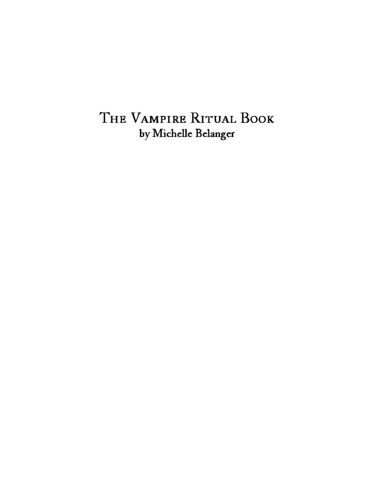 Vampire Ritual Book | PDF | Rituals | Wicca