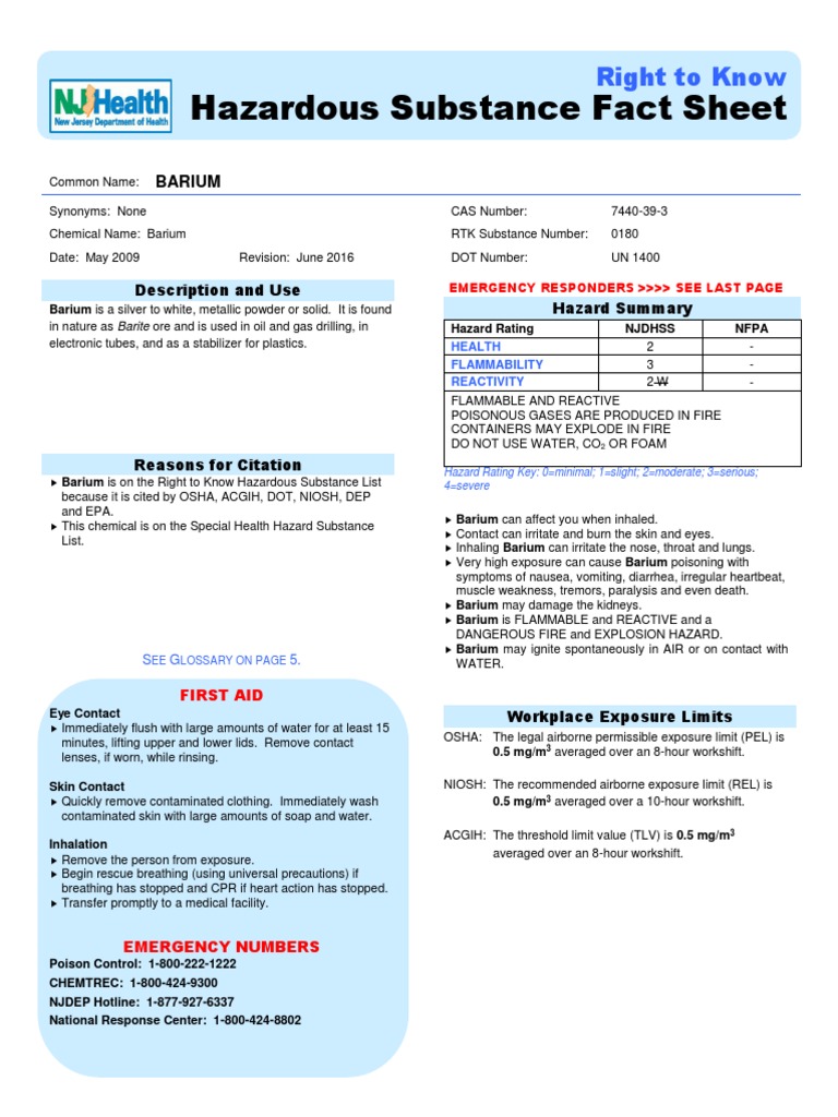 Hazardous Substance Fact Sheet Right To Know Download Free PDF Personal Protective
