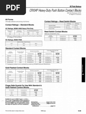 CR1 04P Heavy-Duty Push Button Contact Blocks