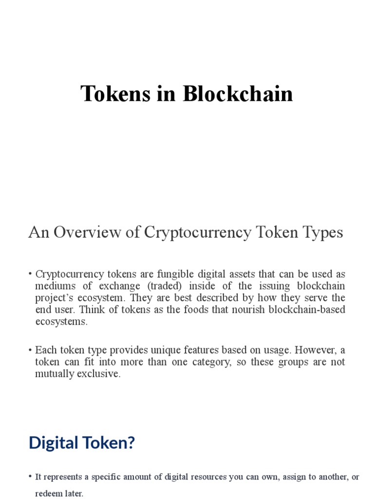 Tokens in Blockchain | PDF | Cryptocurrency | Economies
