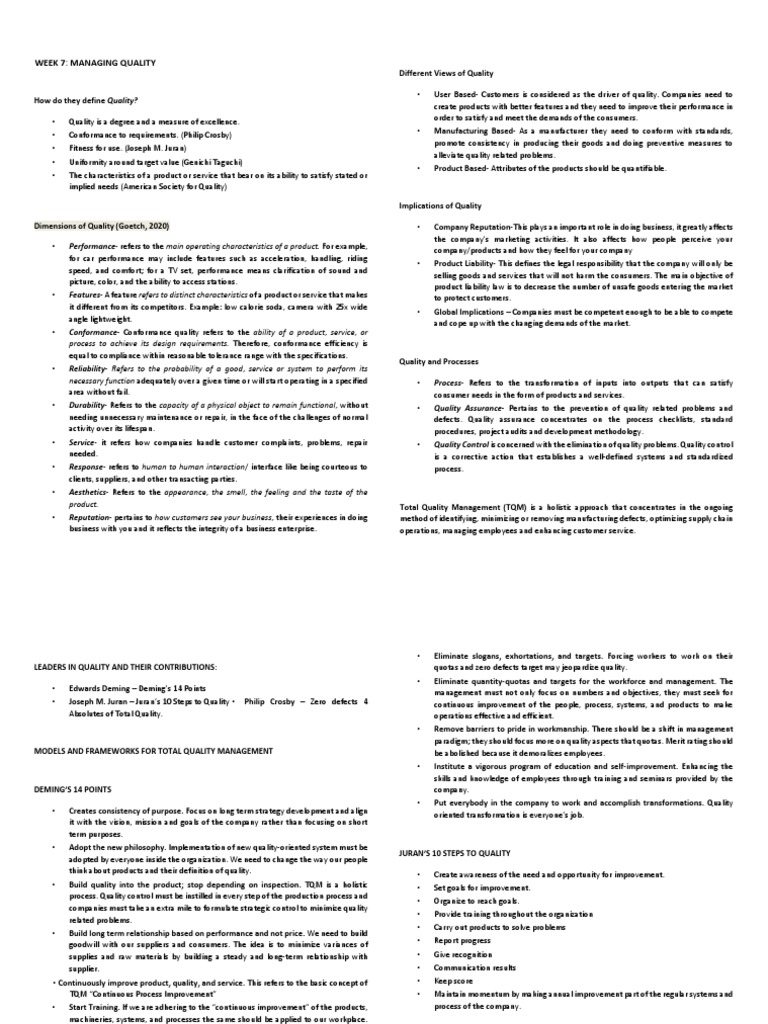 Week 7 Cba 101 Pdf Quality Business Quality Management