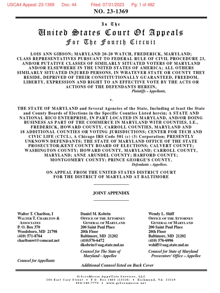Maryland Voting Rights Appeal | PDF | Injunction | Maryland