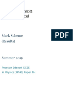 2019 Pearson Edexcel Gcse Physics Paper 1 Higher 1ph0 1h Mark Scheme