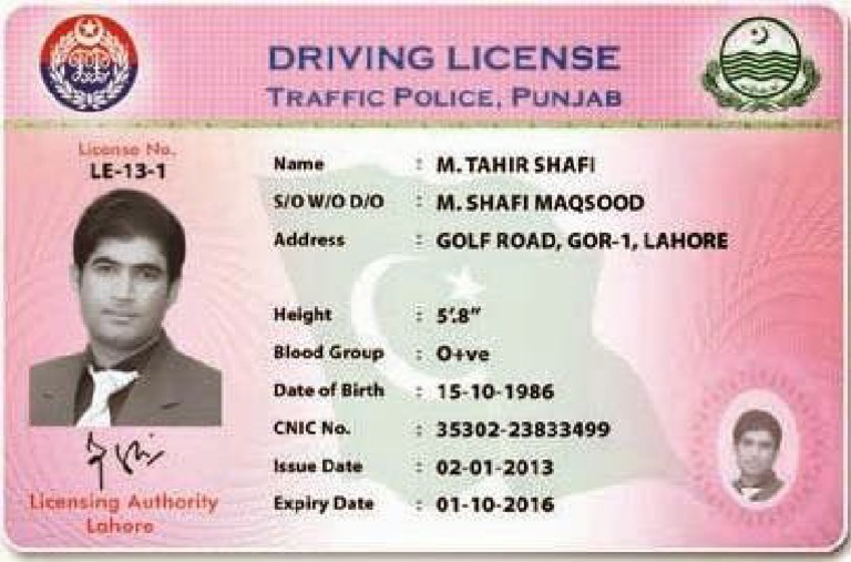 Driving Licence Pakistan PDF