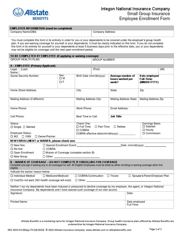Employee Enrollment Form | PDF