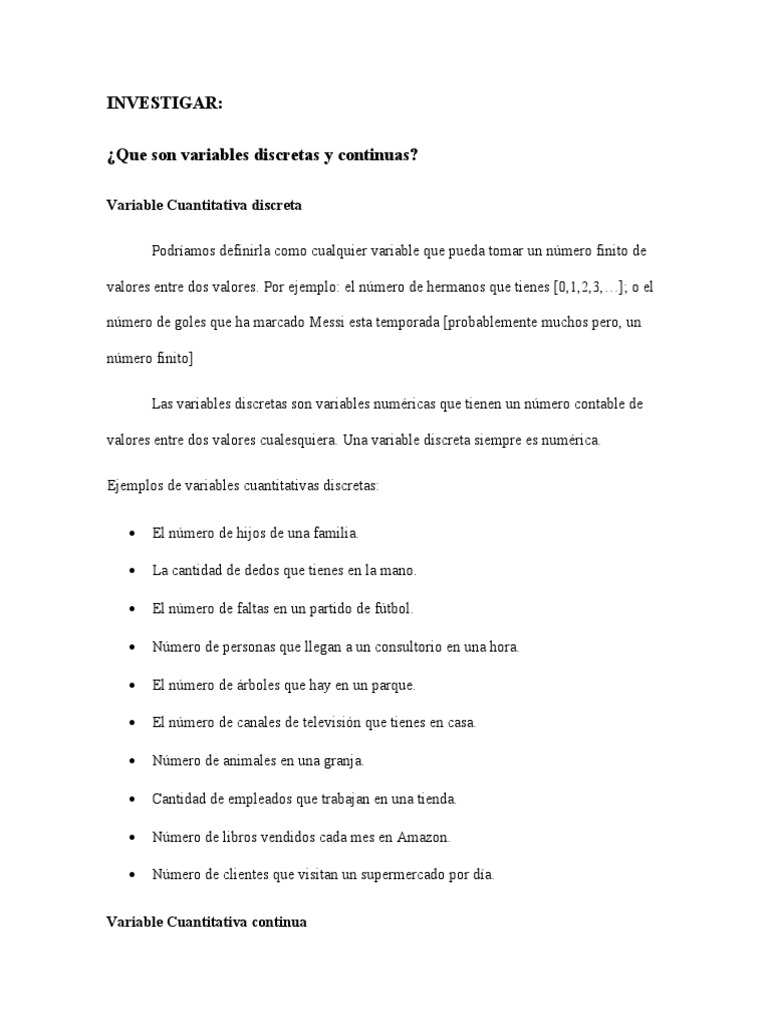 Variables Discretas y Continuas... | PDF | Variable aleatoria ...