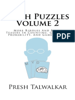 Math Puzzles Volume 2 More Riddles and Brain Teasers in Counting Geometry Probability and Game Theory 1517531624 9781517531621