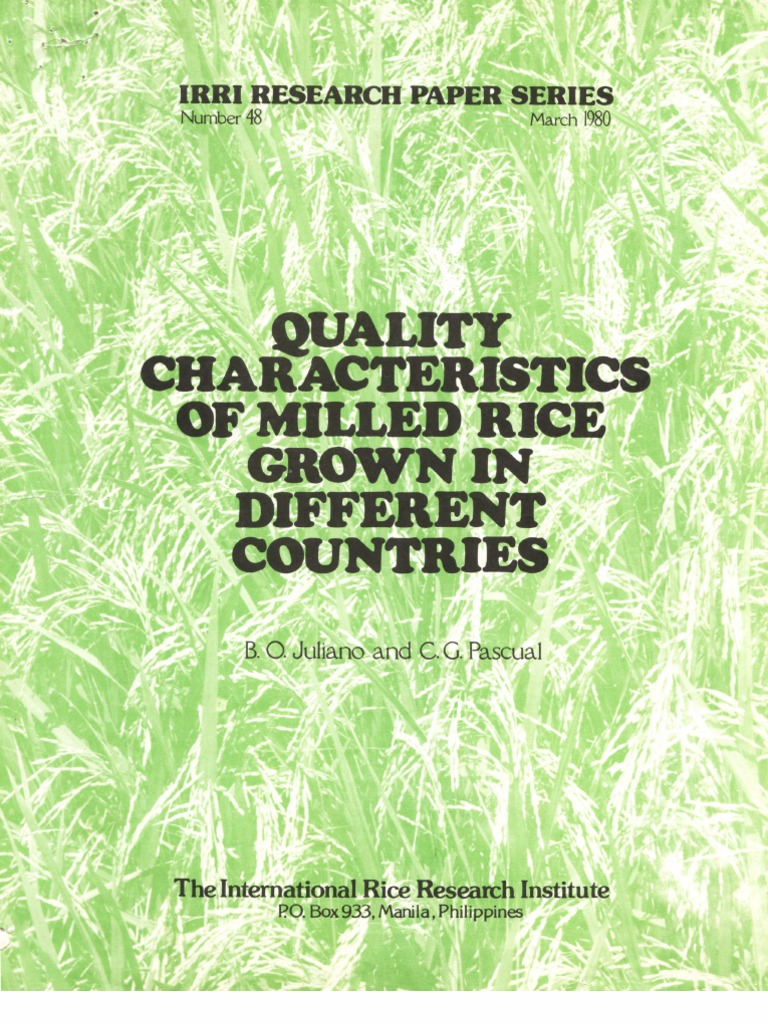 Milled Rice Quality Characteristics Analysis | PDF