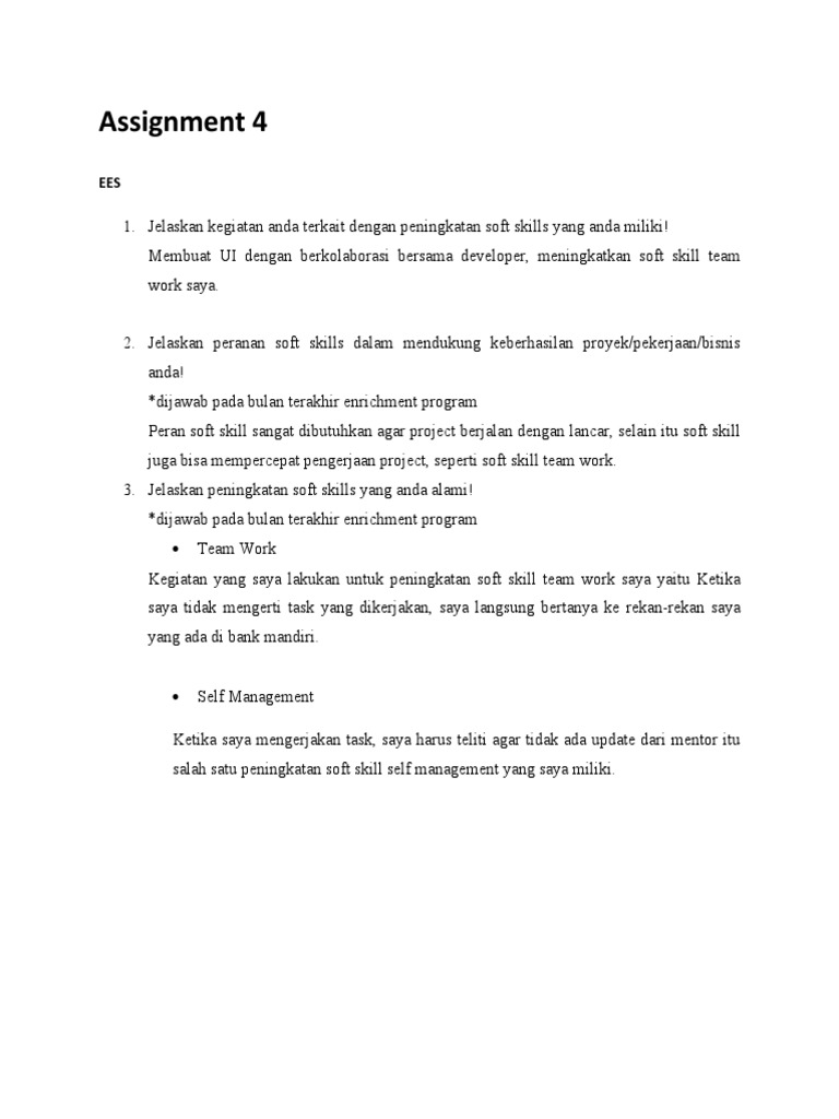 Assignment Bulan 4 - EES in CS RS en | PDF