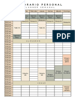 Horario Personal: Planner Semanal