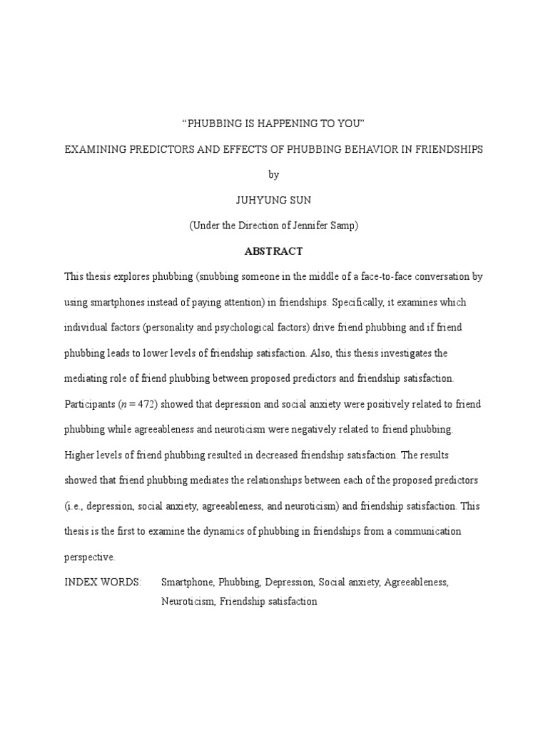 Picture of The relationship between exposure to phubbing and engage in phubbing ...