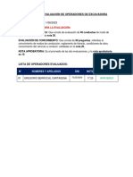 Resultado de Evaluacion de Operadores de Excavadora 01.08.2023