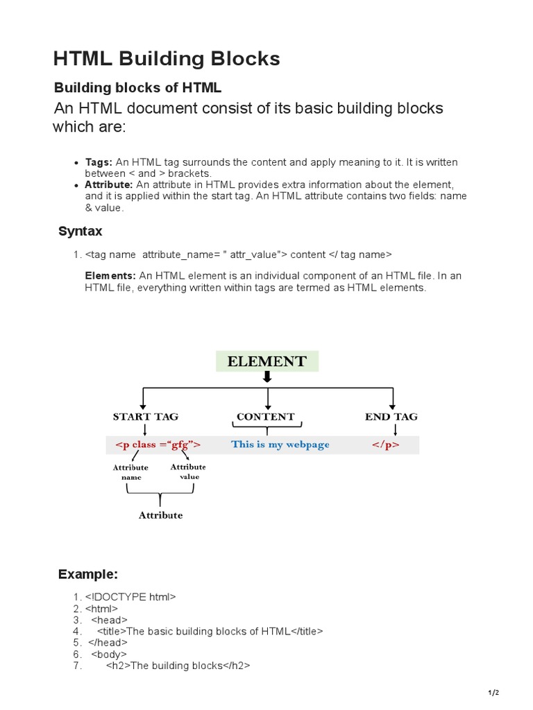 4.building Blocks of HTML | PDF | Computers
