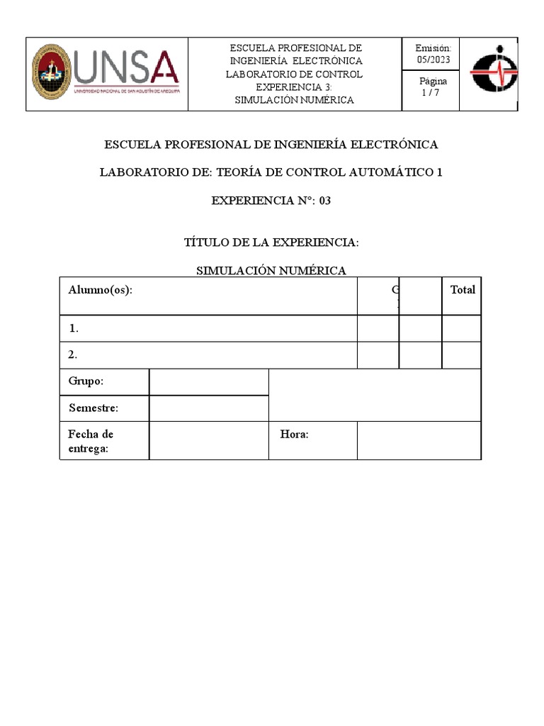 Simulación Numérica en Control Automático | PDF | Métodos y materiales ...