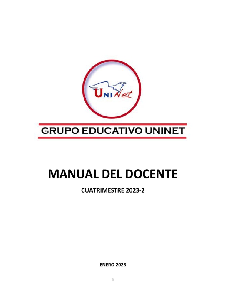 Manual Docente Uninet v5 30.01.2023 | PDF | Evaluación | Maestros