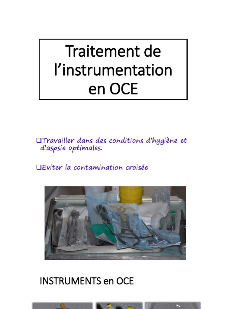 Stérilisation et hygiène des instruments OCE | PDF | Hygiène | Matériaux