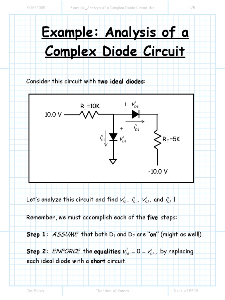 Example - Analysis of A Complex Diode Circuit | PDF | Electricity ...