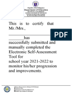 Certification From Ict On E-Sat