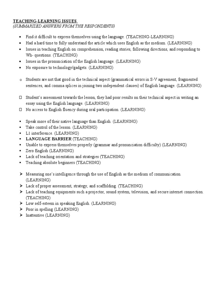 Challenges in English Teaching and Learning | PDF