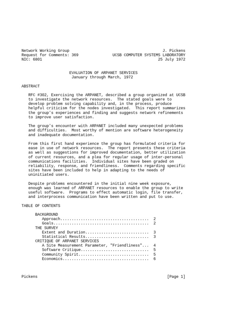 RFC 0369 | PDF | Reliability Engineering | Computer Science