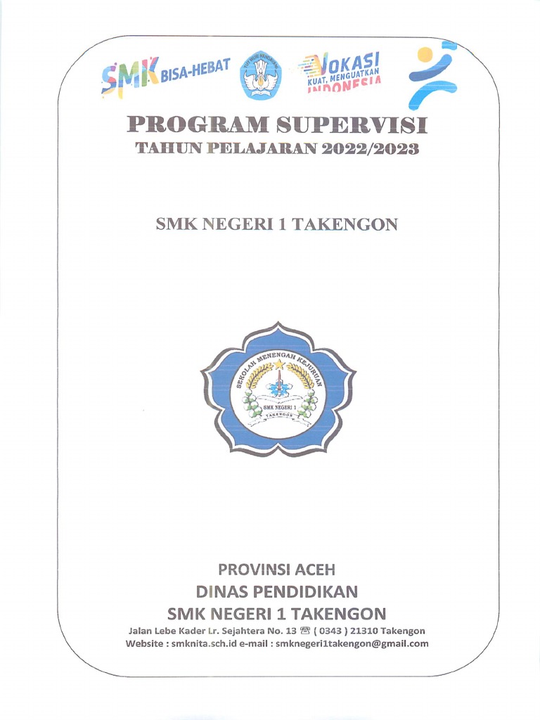 Program Supervisi Semester Ganjil Juli-Desember 2022-2023 | PDF