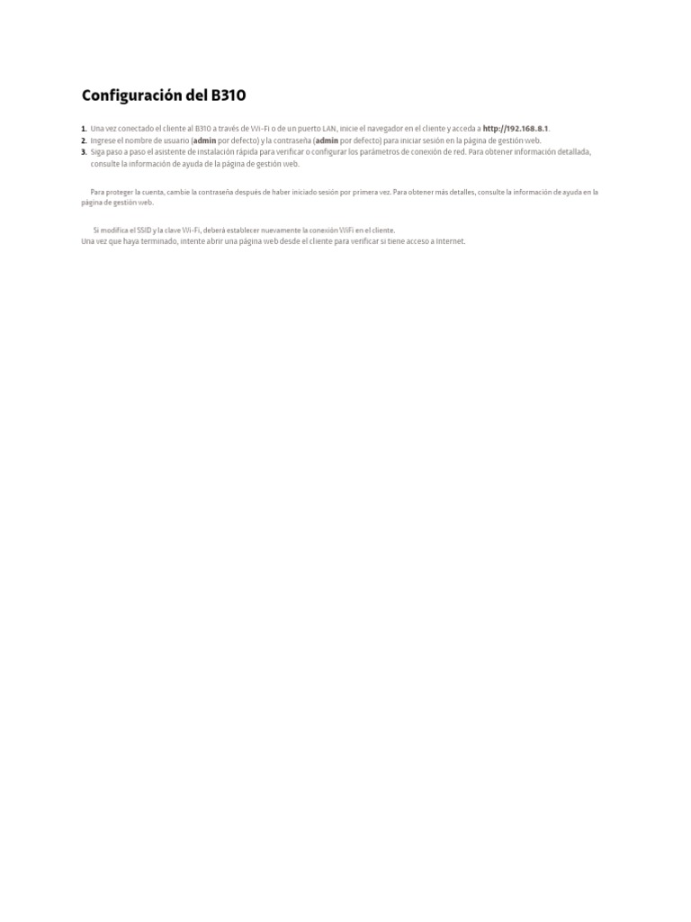 Configuración del Router Huawei B310 | PDF | Finanzas y dinero | Tecnología