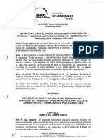 Instructivo para El Uso de Vacaciones y Concesión de Permisos y Licencias Al Personal Docente, Administrativo y Trabajadores Públicos Del IAEN