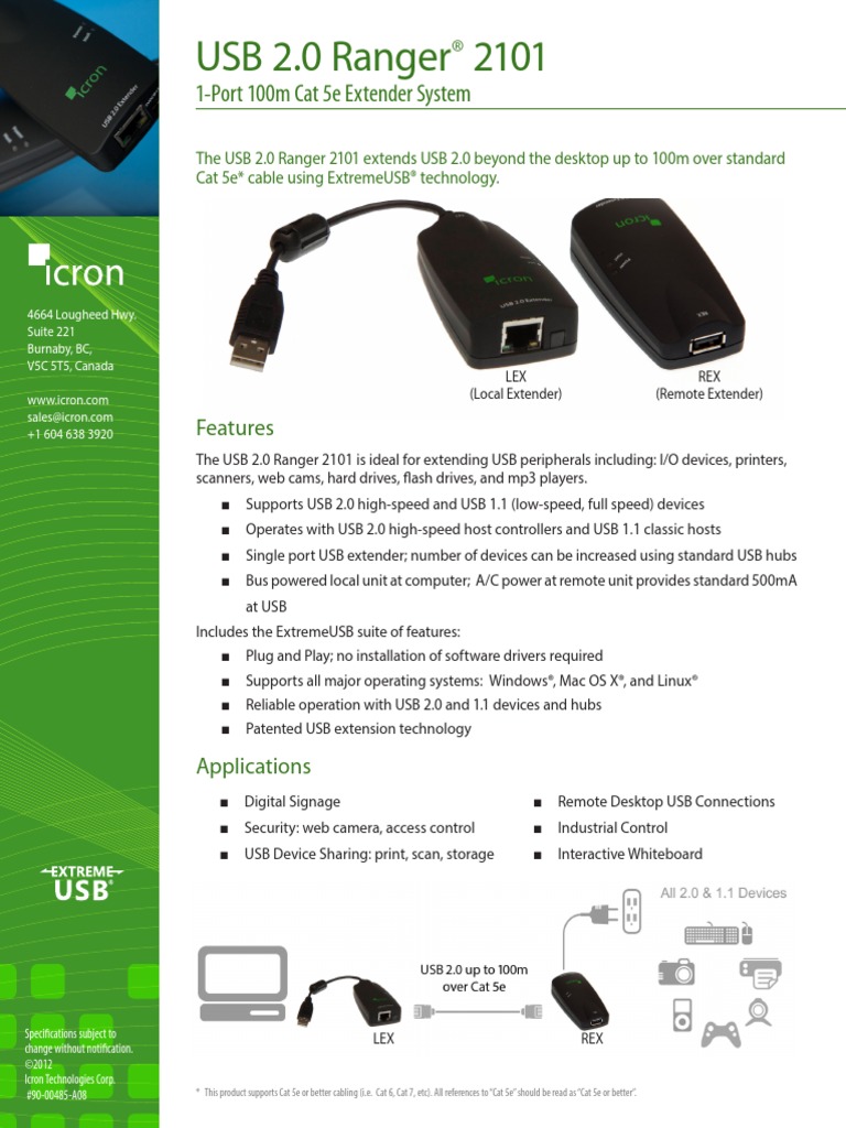 Usb 2 0 Ranger 2101 Datasheet | PDF | Usb | Operating System
