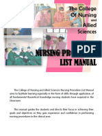 Nursing Procedure List BSN