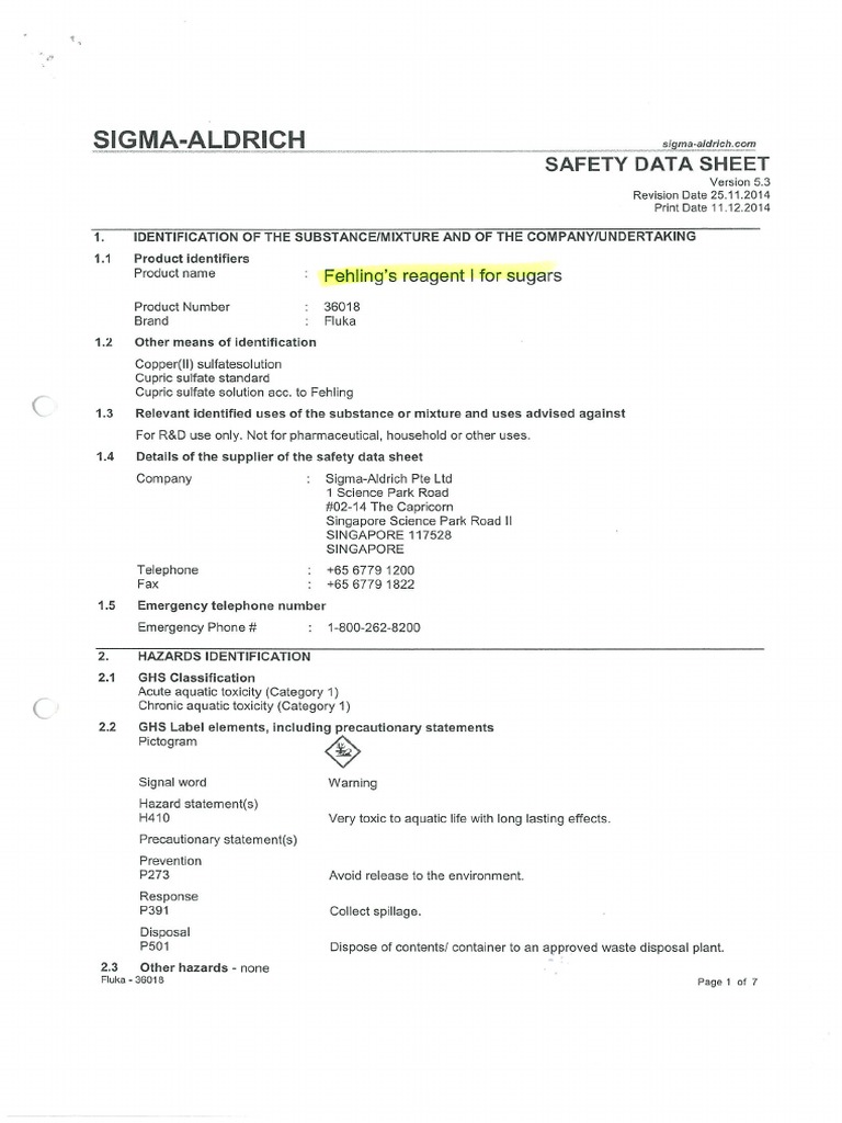 Fehling Copper Sulfate Msds 2 PDF