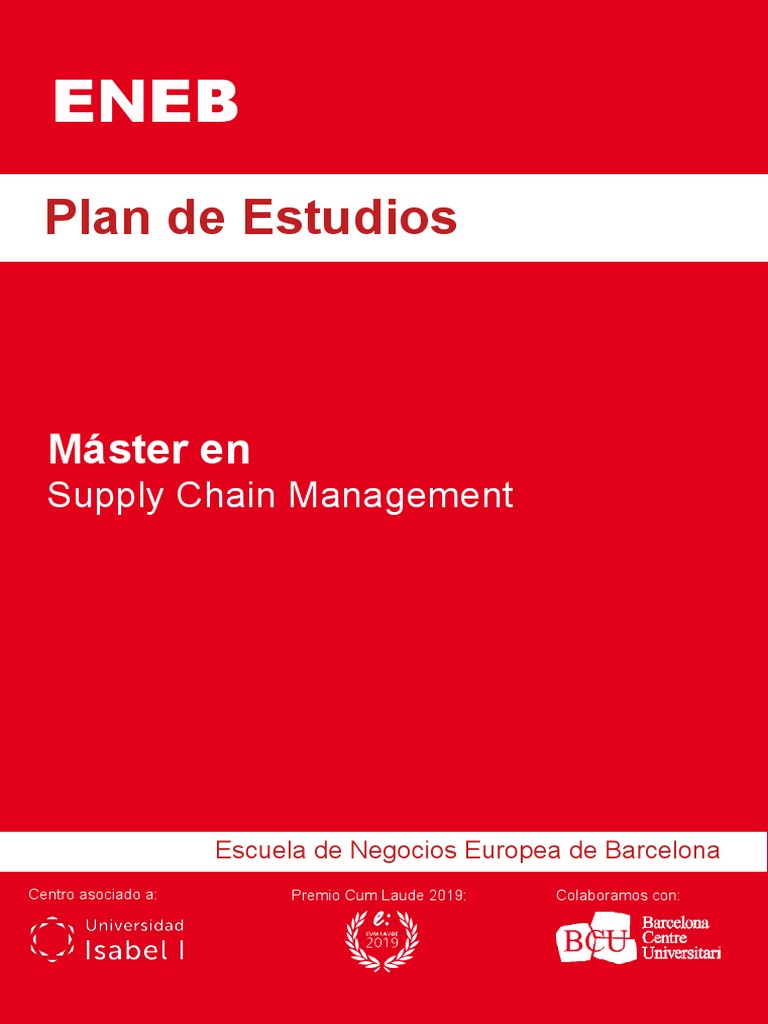 Plan de Estudios - Master en Supply Chain Management | PDF | Gestión de ...