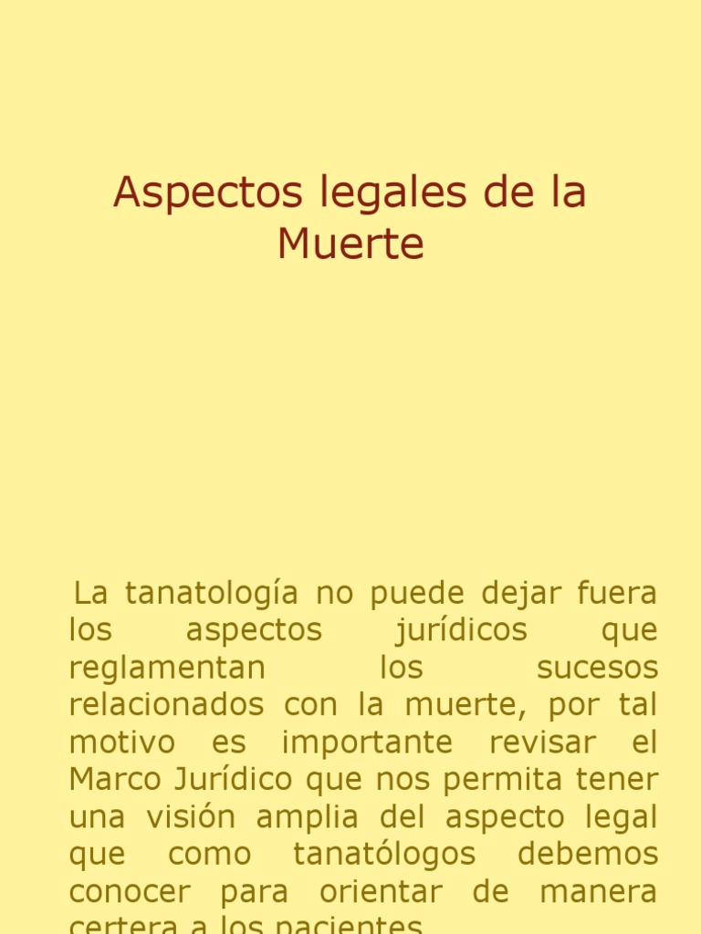 Aspectos legales de la muerte | PDF | Derecho