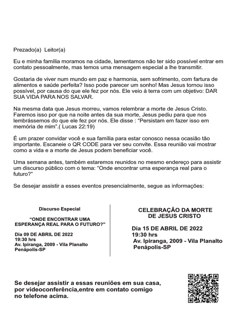 Carta Celebracao | PDF