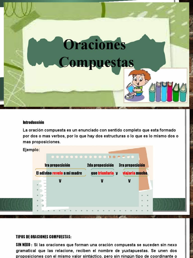 Tipos de Oraciones Compuestas | PDF | Oración (Lingüística) | Adverbio