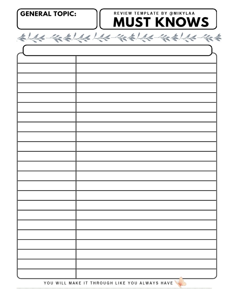 Note Taking Template by Miki | PDF
